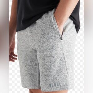 Nobull Shorts Mens M Gray Heather Knit 8" Gym Workout Performance euc